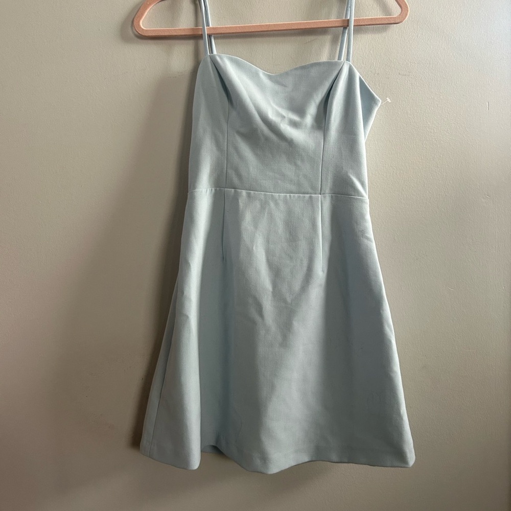 French connection whisper tie back dress light blue 0 - Picture 2 of 4